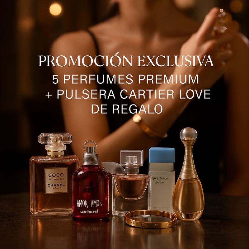 PROMOCIÓN EXCLUSIVA: 5 FRAGANCIAS PREMIUM + PULSERA CARTIER LOVE DE REGALO! - PRÉ BLACK FRIDAY - CIERRE DE LA TIENDA